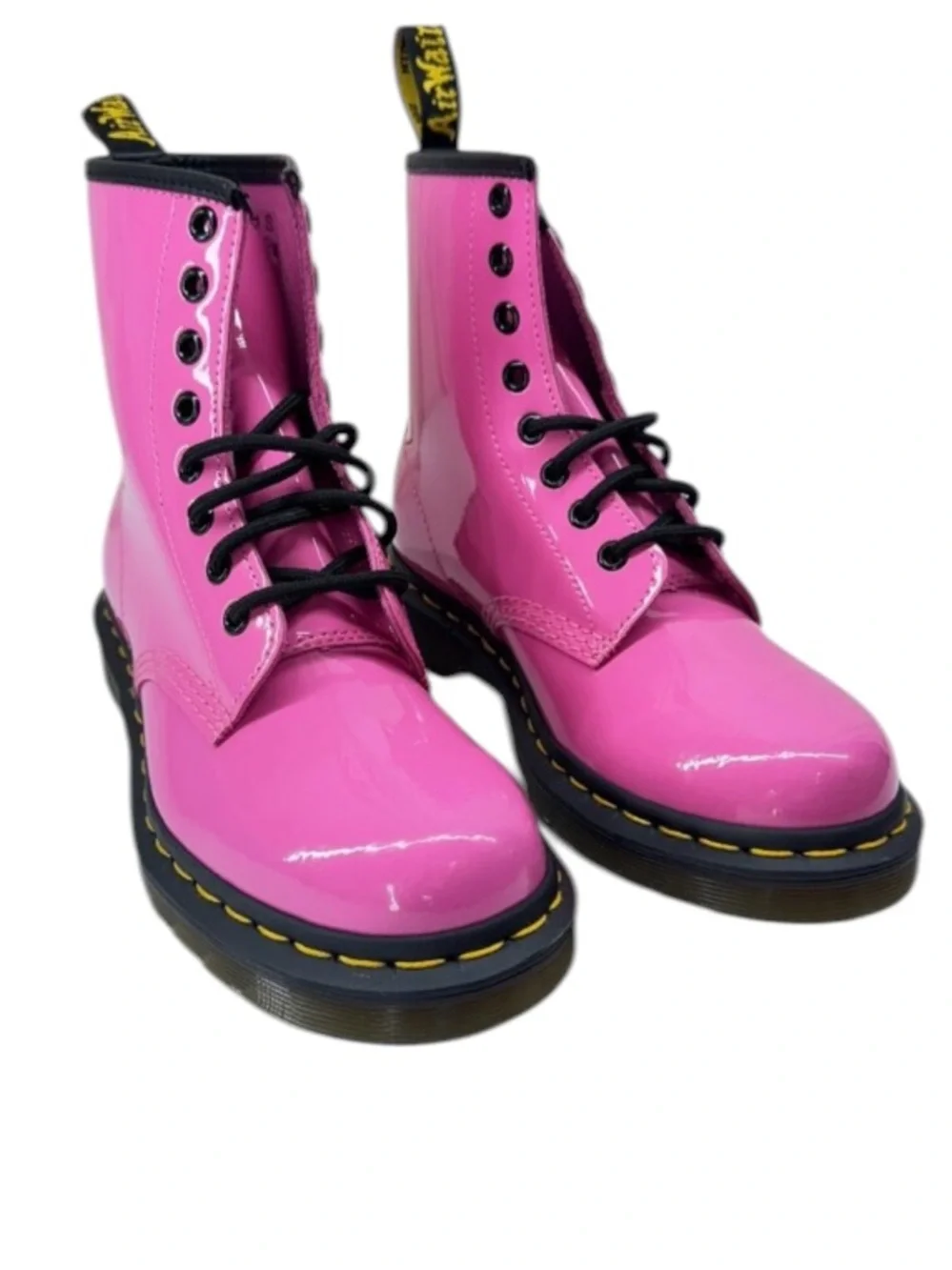 Dr. Martens 1460 Women's Patent Leather Lace Up Boots in Thrift Pink - Picture 2 of 13